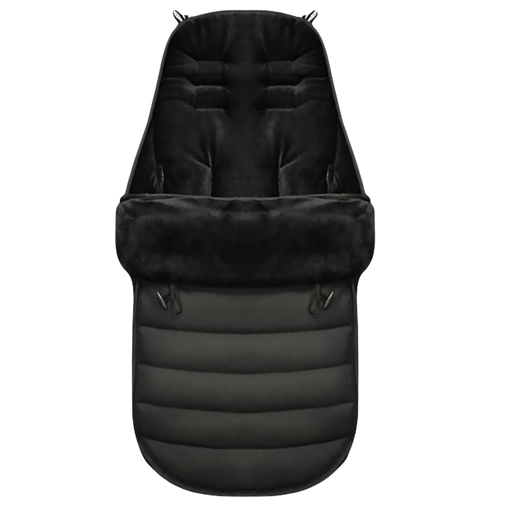 TOYANDONA - Sacco a pelo universale per passeggino, impermeabile, lunghezza regolabile in altezza e temperatura, colore nero