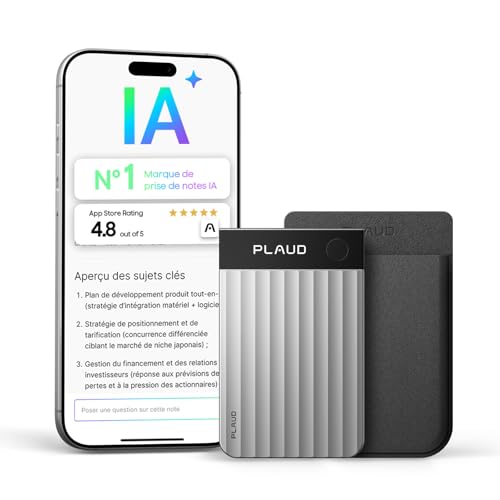 Plaud Note Pro Enregistreur Vocal IA Dictaphone Numérique avec Transcription et Résumé IA Saisie multimodale Jusqu’à 50 Heures d’Enregistrement Conçu pour Conférences Réunions et Appels Étui Inclus