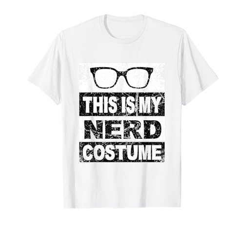 Retro Nerd Costume For Women Kids Adult Men Boys Girl White T-Shirt