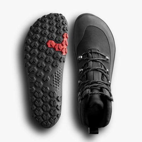 Vivobarefoot Tracker Textile AT Mens Barefoot Hiking Boots | Waterproof, Lightweight & Puncture Resistant | All Weather & Terrains | Wide Fit Grounding Shoes | Obsidian3