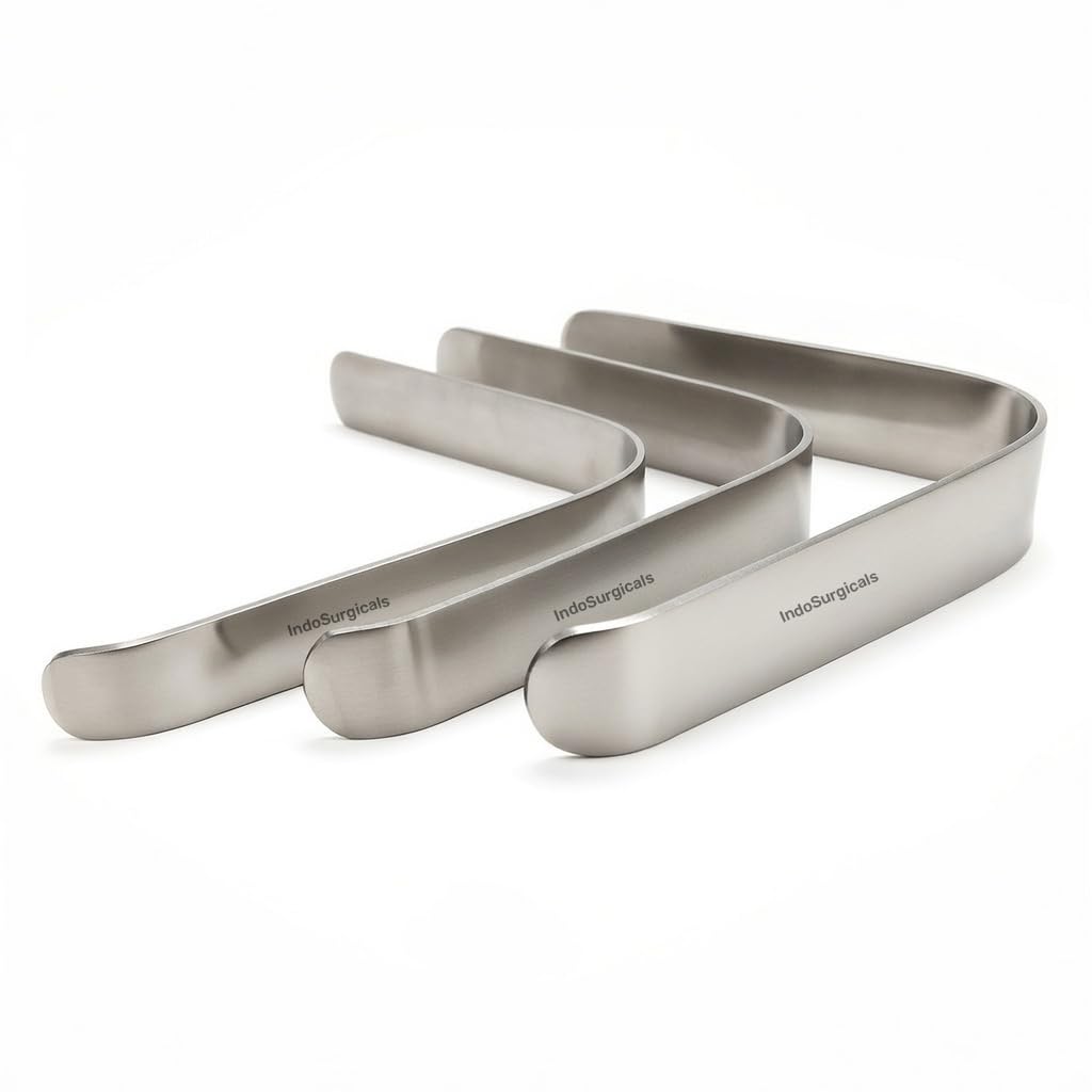 IS IndoSurgicals Stainless Steel L-Shape Tongue Depressor (Set of 3 Pieces)