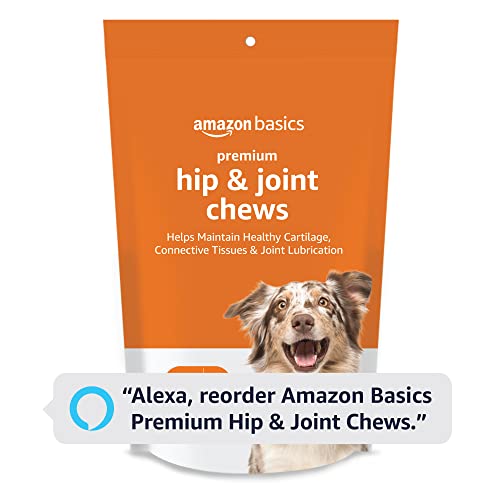 Image of Amazon Basics Premium Dog Hip & Joint Supplement Chews with EPA and DHA, Chicken Liver Flavor, 60 Count