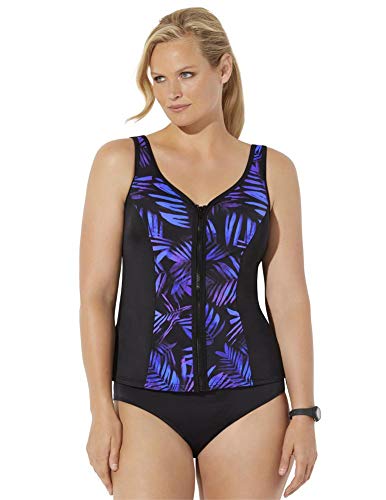 Swimsuits For All Chlorine Resistant Sweetheart Zip Front Tankini Set
