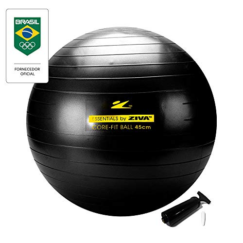 Bola de Pilates 45 cm Funcional Preto Ziva