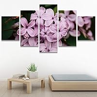 SIGNWIN 5 Panel Canvas Wall Art Pink Petal for Home Decorations Ready to Hang - 60