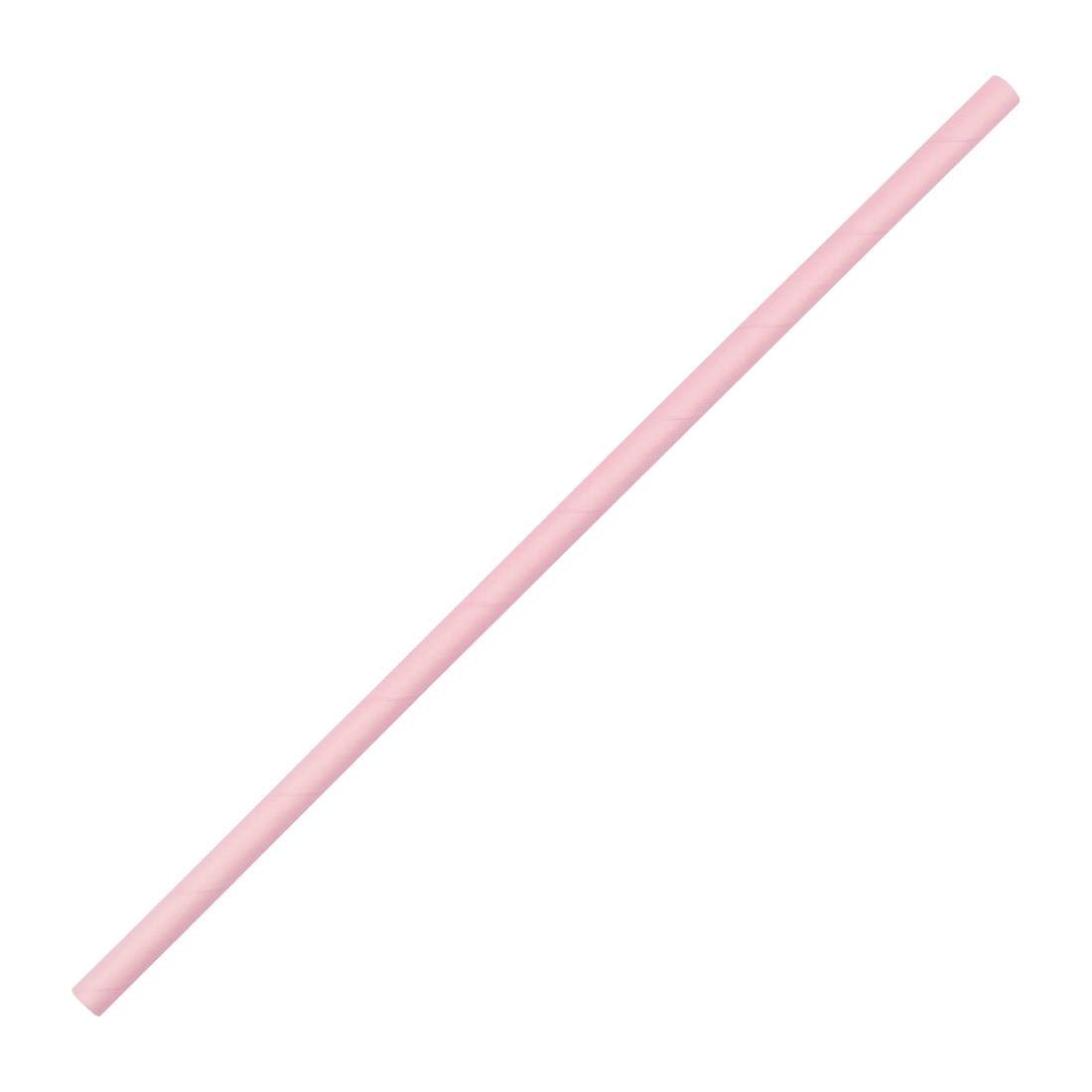 Fiesta Green Compostable Paper Straws (Pack of 250), Pink, Length: 210(L) mm / 8.25 inch, 3-Ply Paper Design, 6 mm Bore, Renewable Paper, BS EN13432 Certified, FB139
