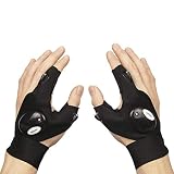 Hihey LED Taschenlampe Handschuh 2 LED Licht Nacht Outdoor Sport Daumen Zeigefinger Handschuhe LED Licht Finger Handschuhe für Camping Wandern Nachtangeln Radfahren Night Running Notüberlebens