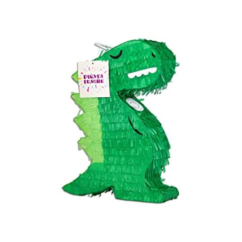Trendario Pinata Dino Geburtstag, Pinjatta Drache zum Aufhängen, Ideal zum Befüllen mit Süßigkeiten und Geschenken - Piñata Kindergeburtstag Spiel, Geschenkidee, Party, Hochzeit (Dino) Cover