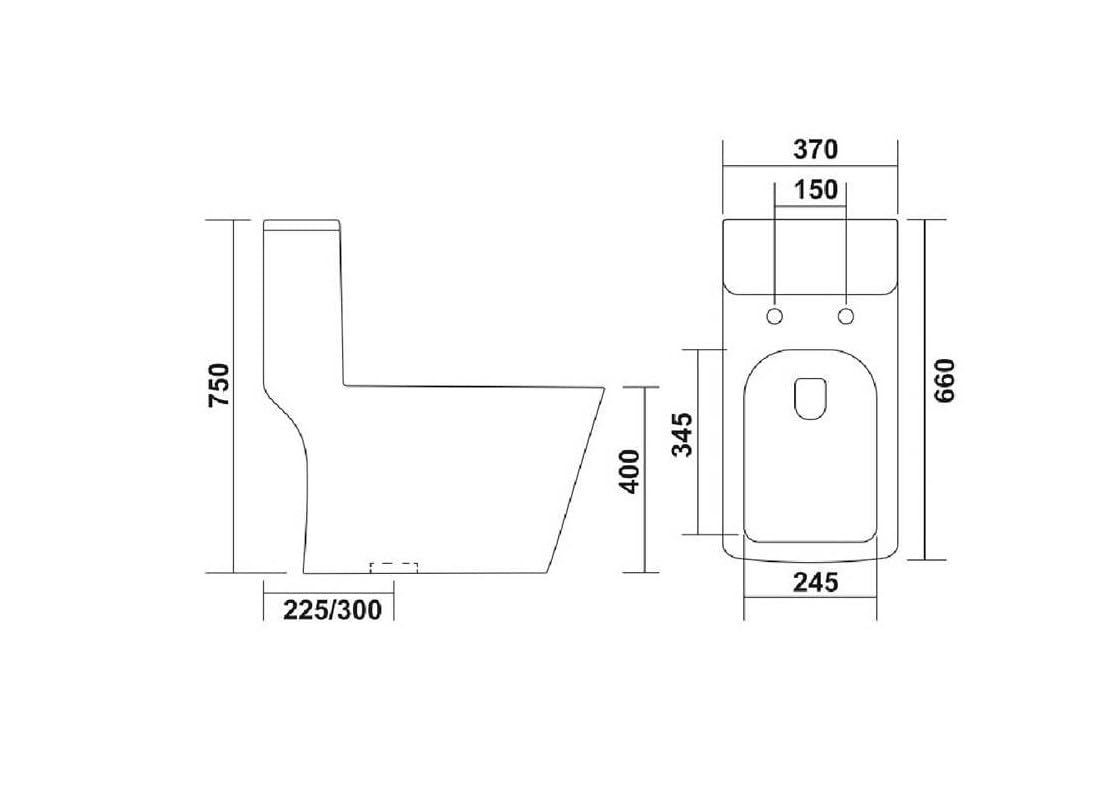 Hisre Premium Western Floor Mounted One Piece Water Closet Ceramic Western Toilet/Commode/European Commode Square With Soft Close Seat Cover For Lavatory, Toilets (Duck), photo 3 of 5
