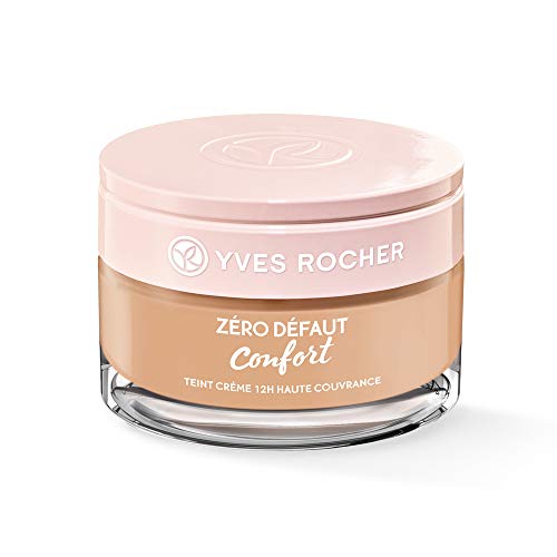 Yves Rocher COULEURS NATURE Creme-Make-up 12h hohe Deckkraft Rosé 200, reichhaltige Foundation, 1 x Glas-Tiegel 40 ml Cover