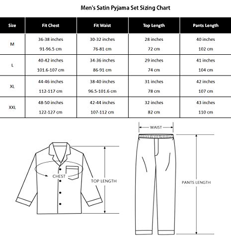 Sanraflic Pigiama da Uomo in Raso, a Maniche