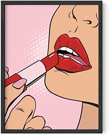 HAUS AND HUES Baddie Lips Wall Art – Pop Art Poster, Red Lip Prin...