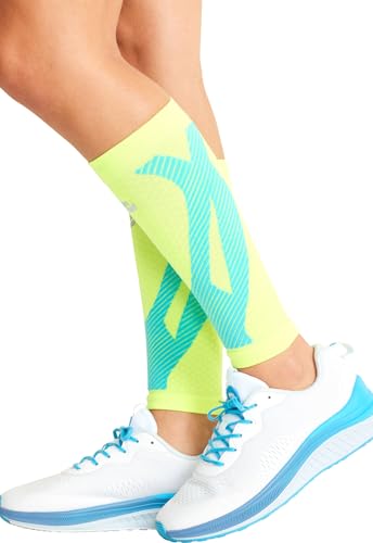Image of Infinity Leg Calf Compression Sleeve Socks 10-15 mmHg With Moisture Wicking Technology for Men or Women (Unisex) - ELECTRIC
