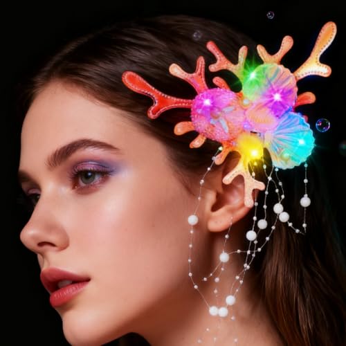 Pinzas de Pelo LED con Concha de Sirena miniatura 6