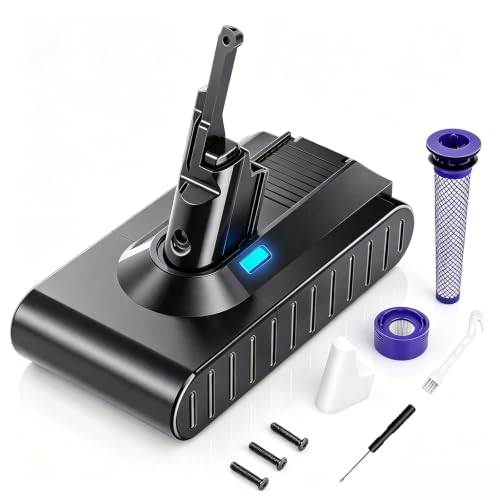 6000mAh Replacement for Dyson V8 Battery 21.6V Li-ion (8-Piece Kit)