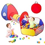 GeerWest 3 in 1 Kids Play Tent for Toddler with Baby Ball...
