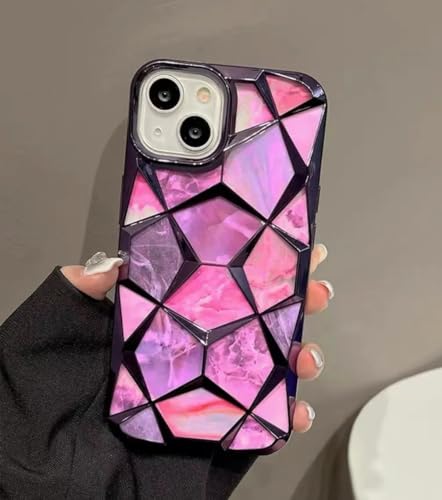 Image of COVERLY for iPhone 15 Pro Max 3D Diamond Glitter Sparkle Case,Full Protective Luxury Splash Bling Back Case Pastel Colorful Fashion Aesthetic Cover for Apple iPhone 15 Pro Max (Pinkish Purple)