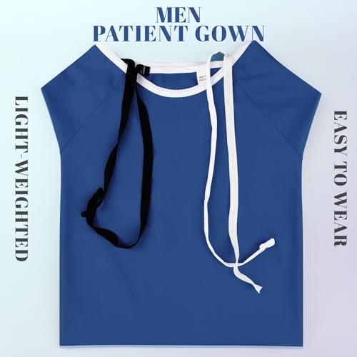 Utopia Care Men's Hospital Gown Soft and Comfortable Patient Gown X-Large-3X-Large Royal Blue