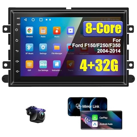 8 Core 4+32G Car Radio Stereo for Ford F150/F250/F350 2004-2014 with Wireless Carplay Android Auto 7 Inch HD Touchscreen Android 12 Car Radio Stereo with Backup Camera Bluetooth AM/FM/RDS Wi-Fi GPS Cover