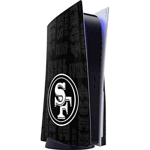Skinit Decal Gaming Skin Compatible with PS5 Console - Officially Licensed NFL San Franciso 49ers Black & White Design