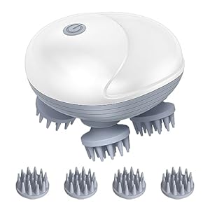 ORIA Upgraded Handheld Pet Massage for Dog and Cat, Electric Cat Massager Dog Massager, with 4 Rotatable Massage Heads