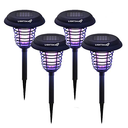 LIGHTSMAX Solar Powered Light, Mosquito and Insect Bug Zapper-LED/UV Radiation Outdoor Stake Landscape
