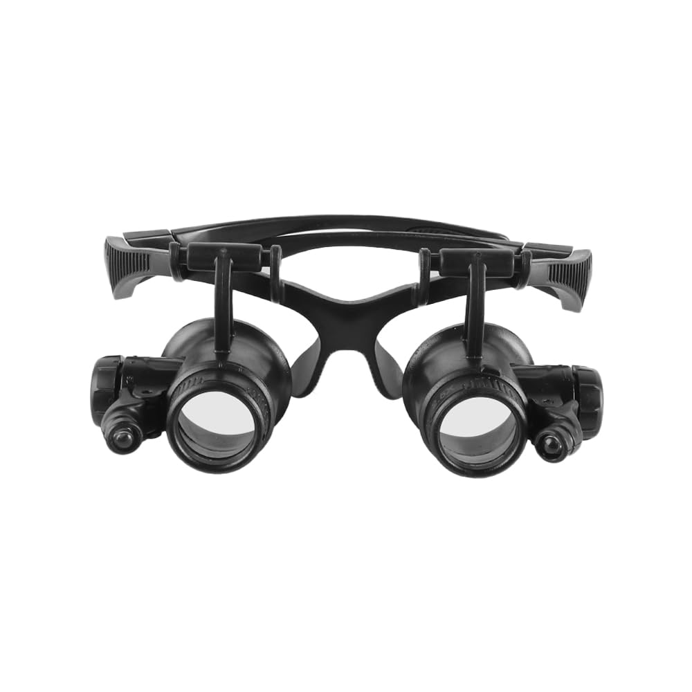 Sarini Watchmakers Magnifying Glasses Headband with 2 Lights Jewelry and Watch Repair Magnifier 16 Detachable Lenses (2.5X-25X Magnification) Double Eye Magnifier - Image 2