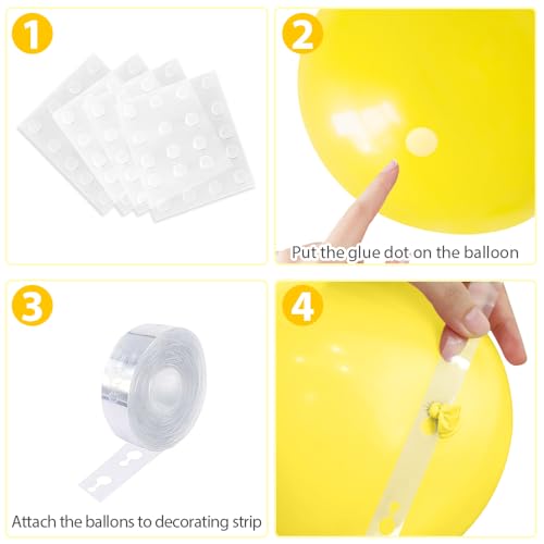 Image of Yellow and White Balloons, 70pcs Yellow Balloons for Birthday Baby Shower Sunflower Honeybee Theme Party Supply