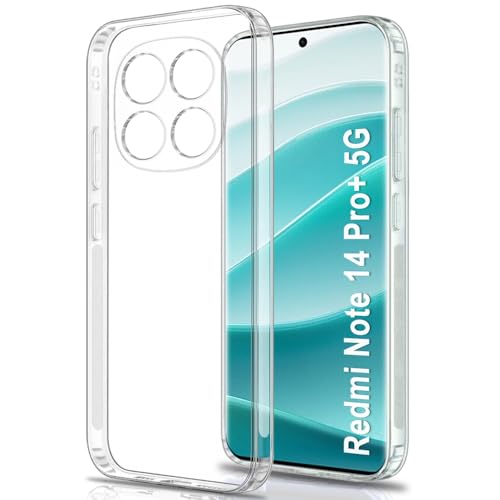 Image of TheGiftKart Back Cover Soft Case for Mi Redmi Note 14 Pro Plus 5G | Best Camera Protection | Inbuilt Dust Plugs & Anti-Slip Grip | Ultra Clear Slim Cover for Redmi Note 14 Pro+ (Silicone, Transparent)