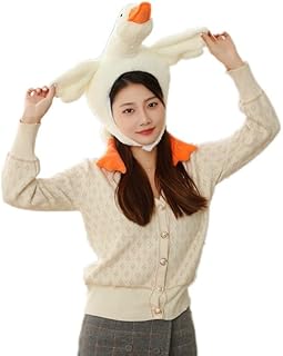 Bestmaple Unisex Adult Kids Lovely Big White Goose Plush Hat Funny Headgear Cosplay Party Photo Hat