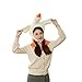 Bestmaple Unisex Adult Kids Lovely Big White Goose Plush Hat Funny Headgear Cosplay Party Photo Hat