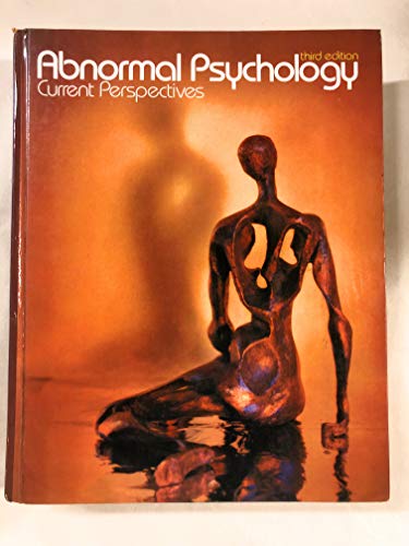 Abnormal psychology, current perspectives 0394322819 Book Cover