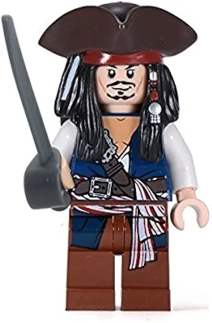 LEGO Pirates of the Caribbean Jack Sparrow Minifigur mit Dreispitz seltene Version