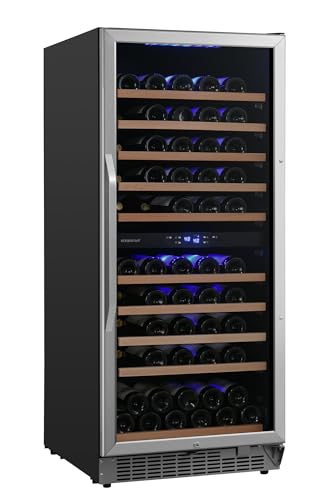 Image of EdgeStar CWR1102DZ 24 Inch Wide 101 Bottle Capacity Built-In Dual Zone Wine Cooler - Stainless Steel