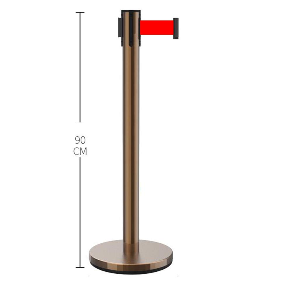 LYRR Retractable Stanchion Post, Belt Retractable Stanchion Stainless Steel Rope Safety Barriers Stanchion Posts Queue Pole Used in Retail Stores, Airports, Banks etc,Coffee_2m/6.5ft