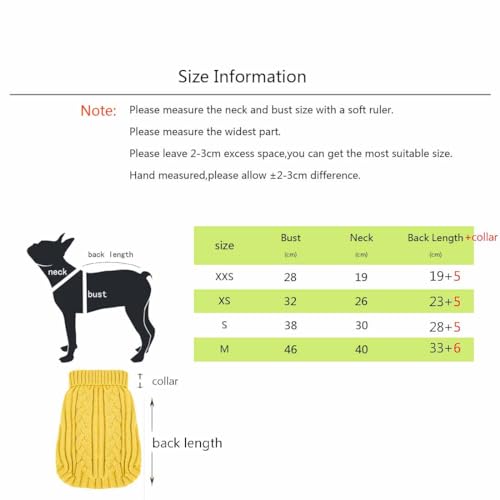 Pullover Sweater für Kleine Hunde Hundekostüm Einfarbig Vest Welpen Strickpullover Hundemantel Pulli Bekleidung Herbst Winter Sweatshirt Haustier (XXS, schwarz)