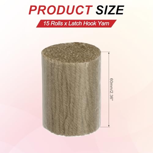 Image of MECCANIXITY 15 Rolls Latch Hook Yarn, 3mm Brown Latch Hook Kit Yarn Precut Hook Rugs Making Crochet Bundles for Rug Adults Beginners Tapestry DIY Craft