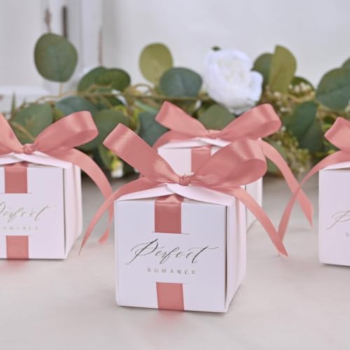 Image of Double Face Dusty Pink Satin Ribbon 5 /8 inch X 50 Yards Polyester Dusty Pink Ribbon for Gift Wrapping Very Suitable for Weddings Party Invitation Decorations and More