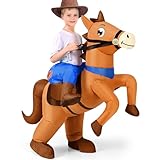 Qtencas Inflatable Horse Costume, Blow up Horse Costume for Cosplay Party, Cowboy Costume, Funny Halloween Horse Costume, Riding a Horse