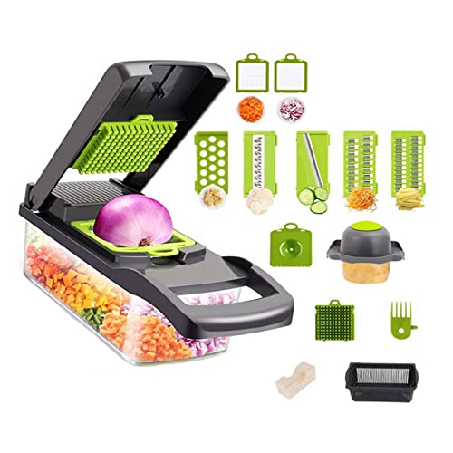 LOKORI Vegetable Chopper,Multifunctional 14 in 1 Food Chopper,Kitchen Vegetable Slicer Dicer Onion Chopper Food Chopper/Cutter veggie Chopper with 7 Blades for Onion & Potato