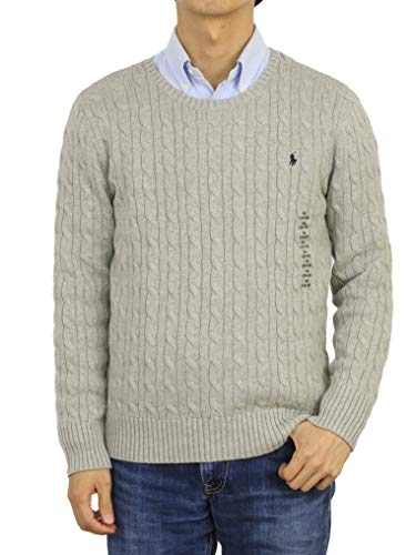 [POLO RALPH LAUREN] (ポロ ラルフローレン) ボーイズ コットンケーブル ニット クルーネックセーター 無地ワンポイント 0102702-M-DKSPTHTR [並行輸入品]のサムネイル