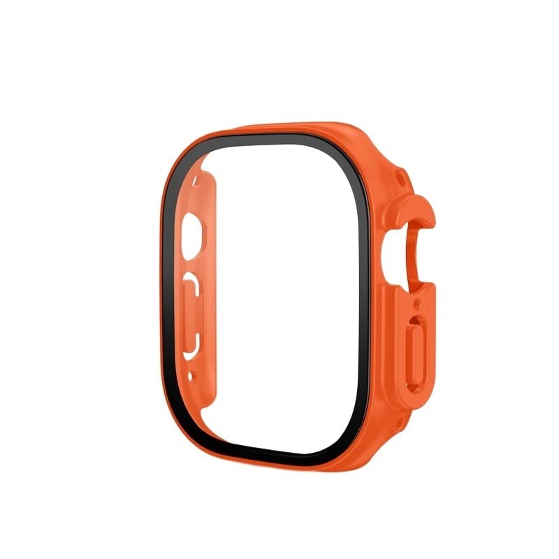 Coque Apple Watch Ultra 49 mm verre trempé orange anti rayures écran