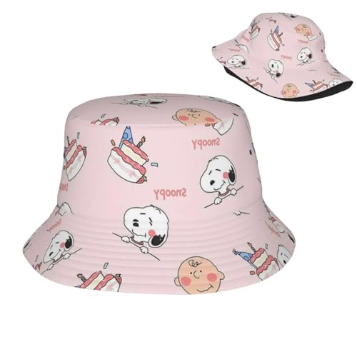 CTRLTSXUS Sombrero de Dibujos Animados con Sombrero de Cubo para Adolescentes Charlie Brown para Sombrero Ligero de Playa