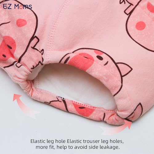 EZ Moms 6 Packs Potty Training Underwear for Girls 100% Cotton Absorption Padded Toddler Training Underwear Girls 3T Leakproof Reusable Kid Confident Toddler Panties Pee Pants with Potty Sticker Chart4