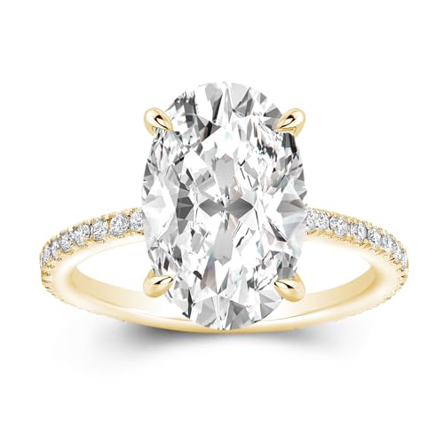 3.5ct Elongated Oval Cut Moissanite Engagement Ring for Women,Genuine D Color VVS1 Clarity,925 Sterling Silver Solitaire Promise Ring for Wedding,Daily,Travel,Party