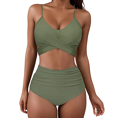 Bañador de Bikini de Mujer Correa Color Sólida Bañadores Dividido Sexy Traje de Baño de Bikini Baños de Playa Bañador de Vacaciones Casual al Aire Libre Bañadores de Mujer