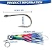 Jorzer Trolling Lures, 13.4in Resin Squid Skirts Saltwater Fishing Lures, Fishing Hooks Saltwater for Tuna Mahi Mahi Marlin.Sporting Goods.
