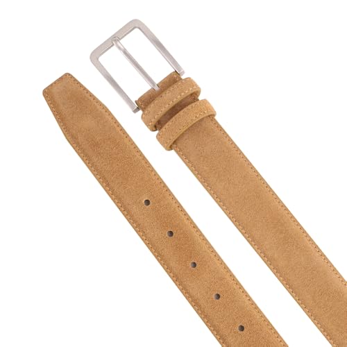 Image of Men's Belt Casual Genuine Leather Suede Belts for Men 1 3 /8 inch Wide Elegant Golf Dress Belt