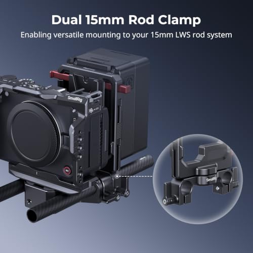 Image of SMALLRIG Rotatable V Mount Plate with Dual V-Locks and 15mm Dual Rod Clamp