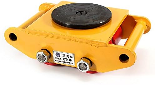 Machinery Mover,360 Degree Rotation Cap 6 Ton Capacity Industrial Dolly Machinery Skate Mover Roller Dolly with 4 Polyurethane Wheels (Yellow)